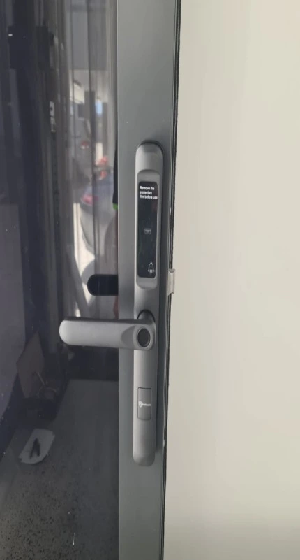 Residential locksmith installing smart door lock in Aiken SC home