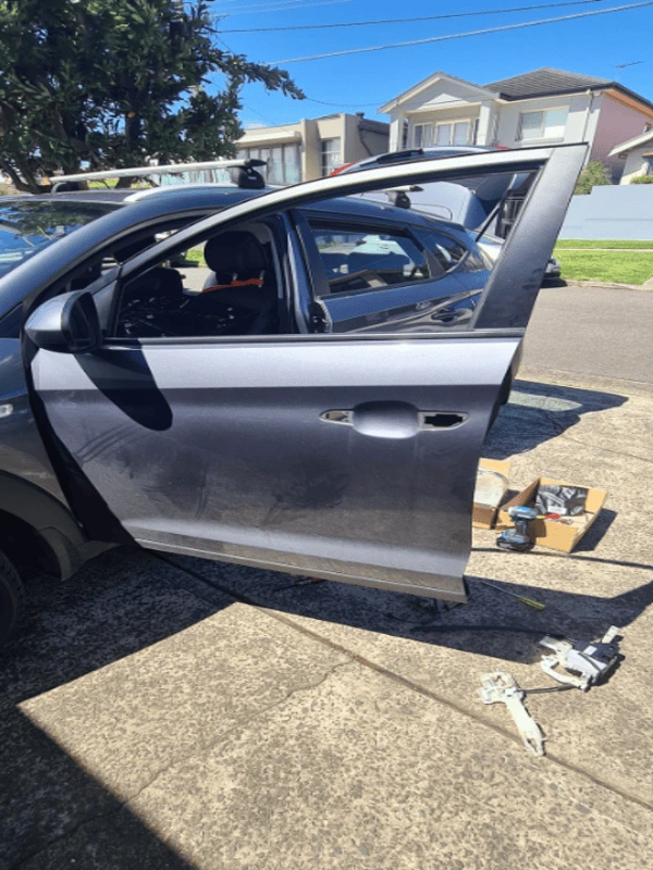 Mobile automotive locksmith completing
vehicle service call in Aiken SC