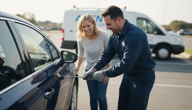 car lockout service in Aiken SC parking lot resolved by a professional locksmith