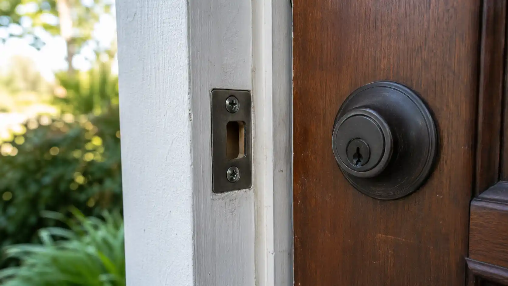 Deadbolt misaligned with strike plate from humidity in an Aiken SC home