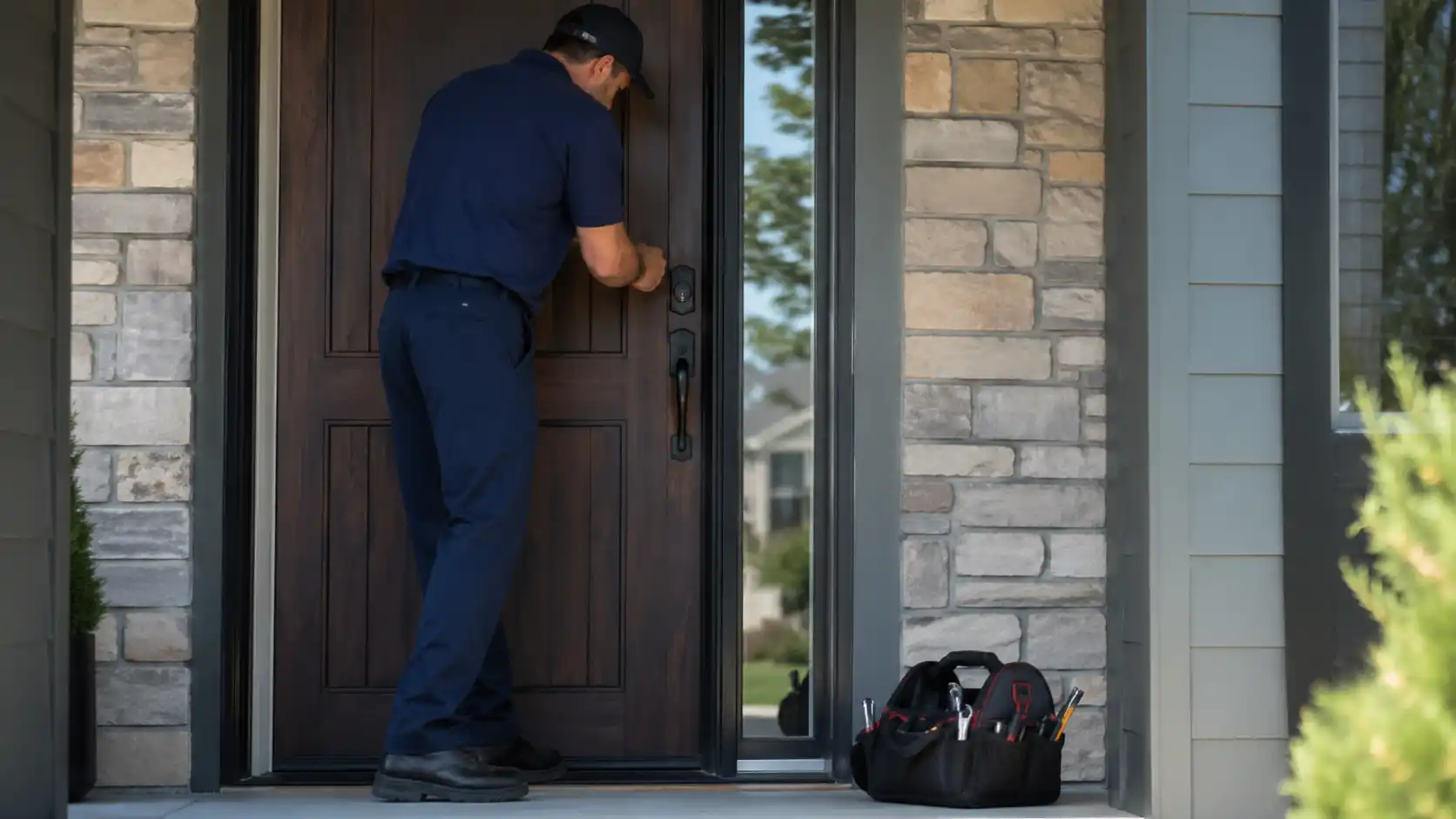 Licensed residential locksmith using non-destructive entry tools in Aiken SC