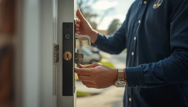 Professional locksmith assisting a homeowner with a lockout in Aiken, SC