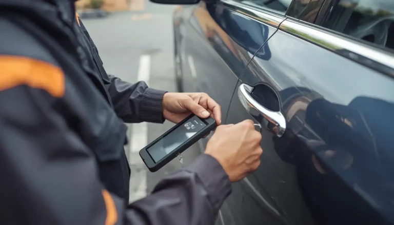 Authorized automotive locksmith preparing a replacement car key in Aiken SC