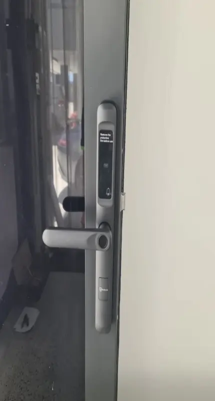 Residential locksmith installing smart door lock in Aiken SC home