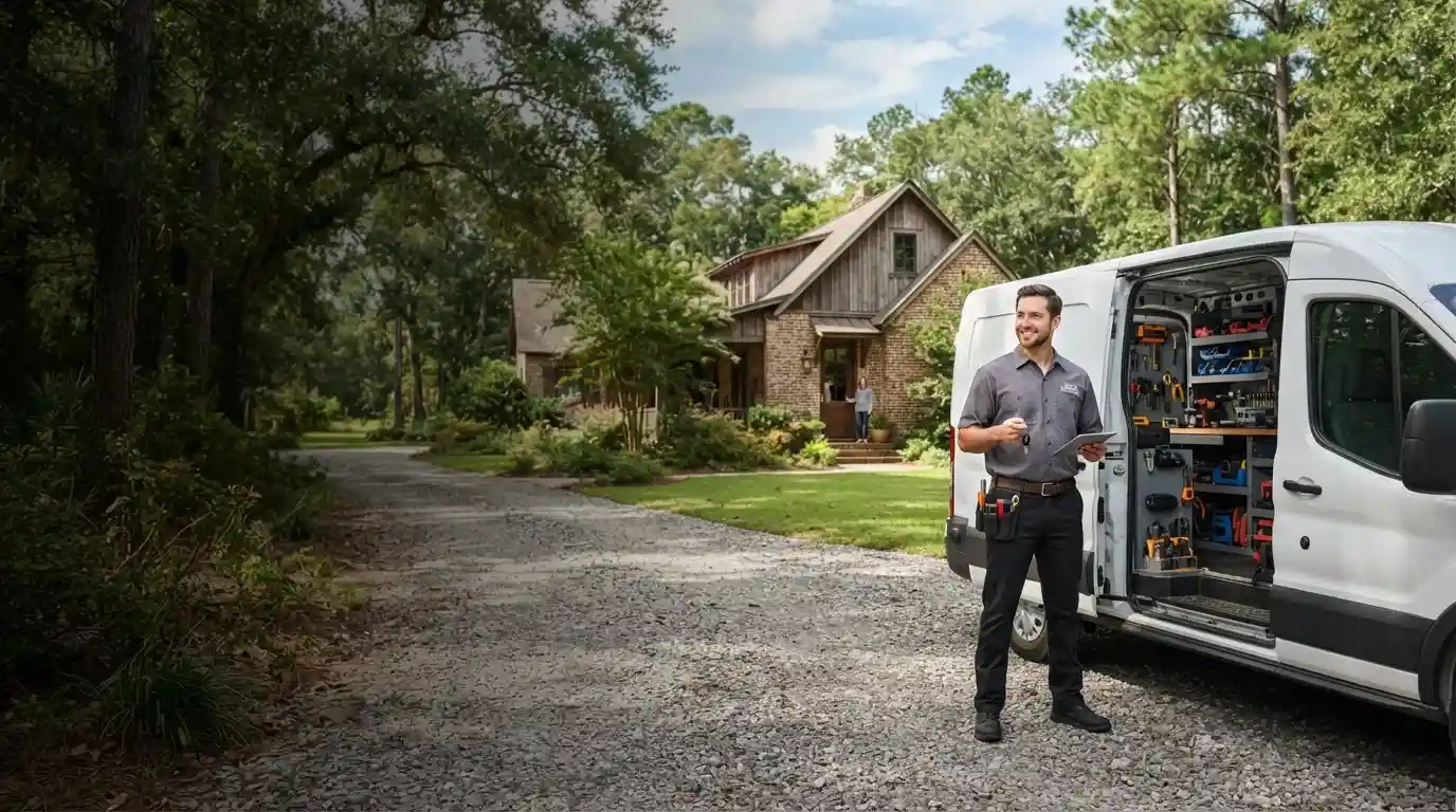Mobile locksmith technician providing service near Beech Island SC
